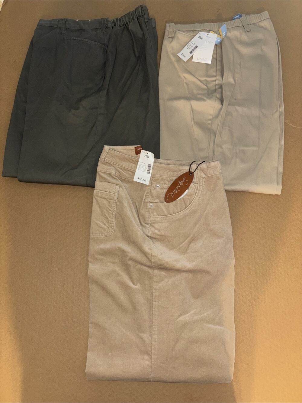Women’s NWT Pants Lot 3 Pair Liz & Me 22W
